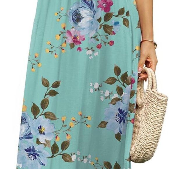 Womens 2025 Summer Maxi Dresses Casual Short Sleeve Empire Waist Spring Long Dre - Picture 3 of 4